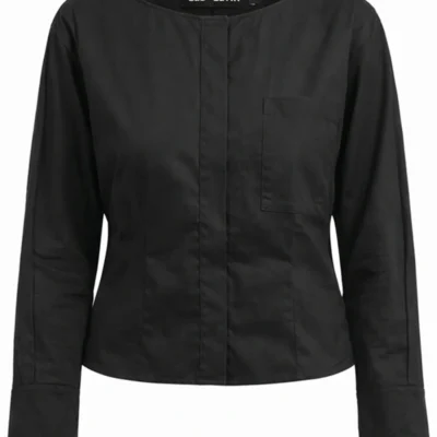 blusa negra elegante la perla modelo plano Blusa La Perla